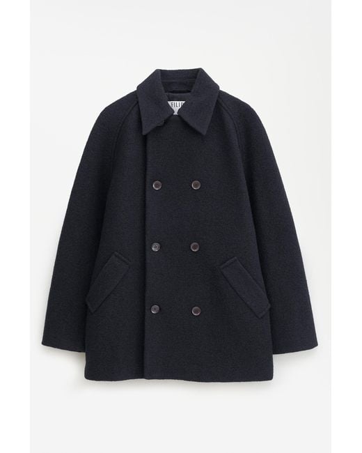 Filippa K Blue Double Breasted Boiled Wool Ja