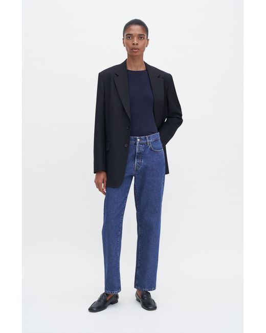 Filippa K Blue Cotton Stretch Long Sleeve