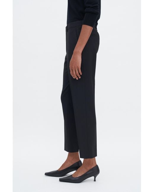 Filippa K Black Emma Cropped Cool Wool Trouser
