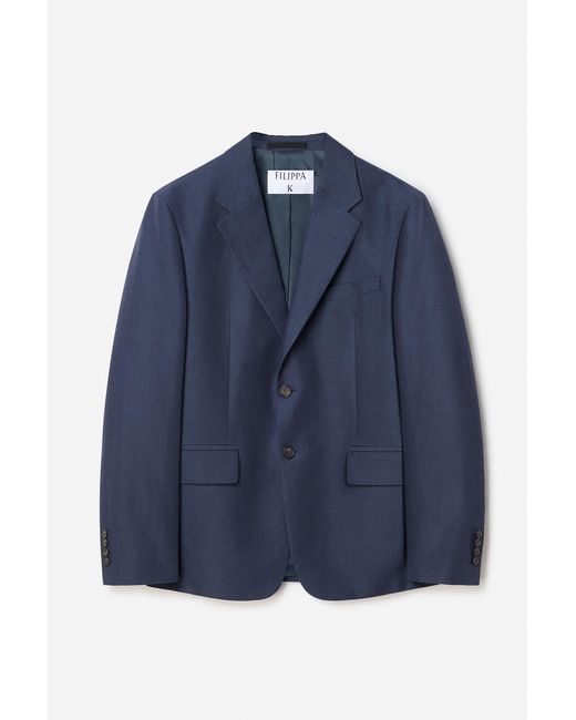 Filippa K Blue Hugh Cotton Linen Blazer for men