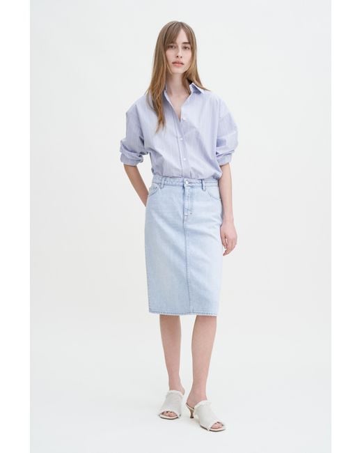 Filippa K Blue Denim Midi Skirt