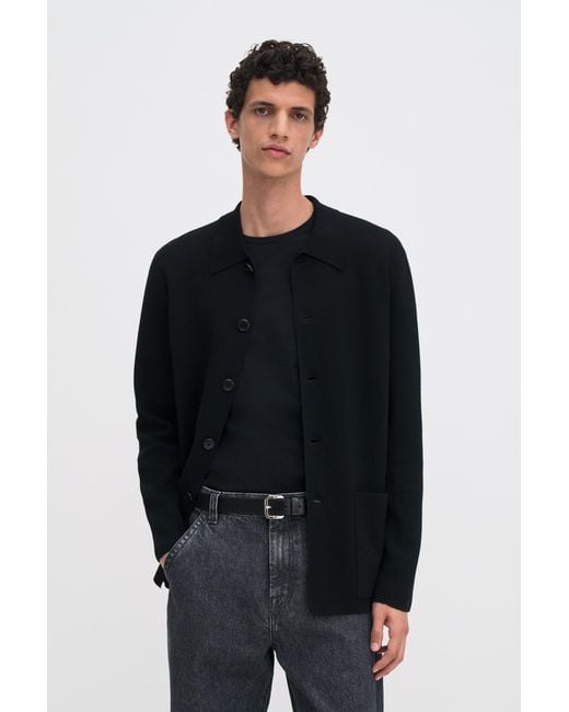 Filippa K Black Wool Milano Knit Blazer for men