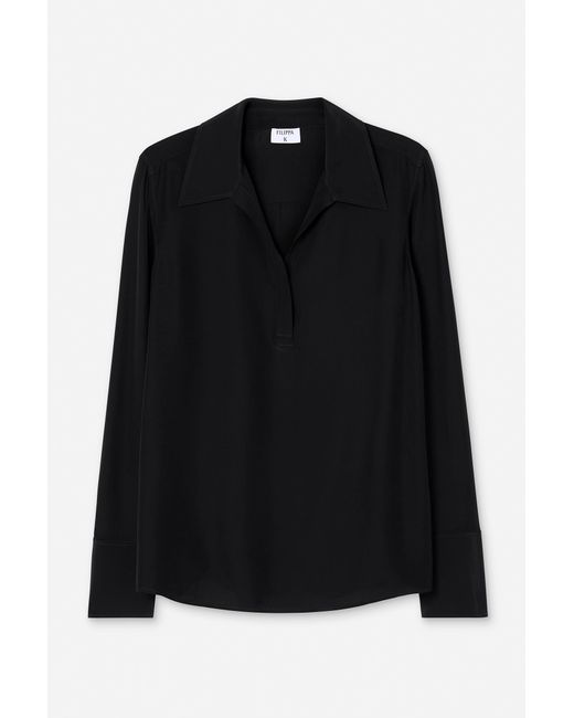 Filippa K Black Half Placket Blouse