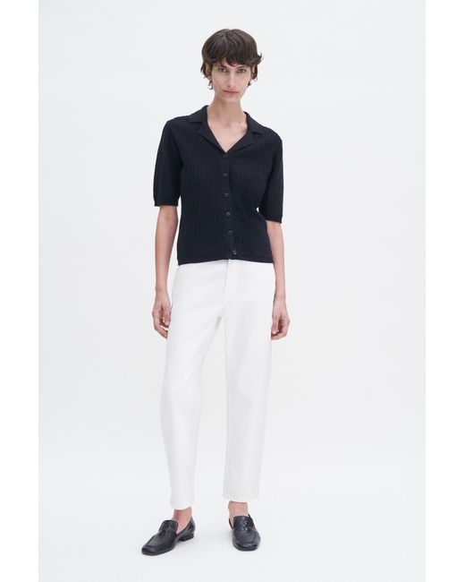 Filippa K Blue Shortsleeve Collar Cardigan