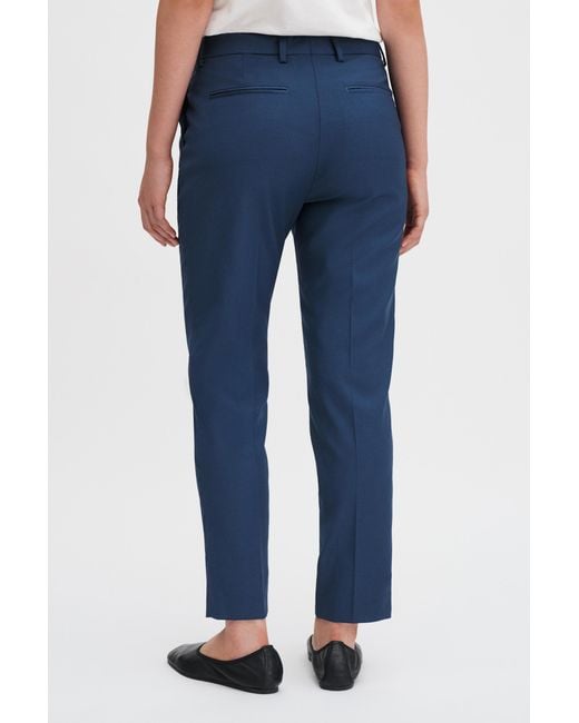 Filippa K Blue Emma Cropped Cool Wool Trouser