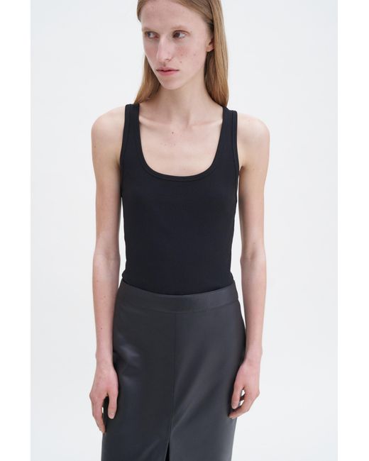 Filippa K Blue Leather Pencil Skirt