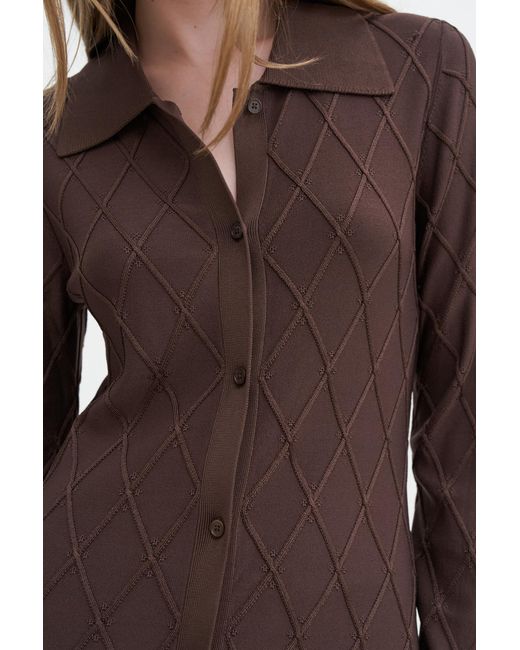 Filippa K Brown Diamond Shirt Dress