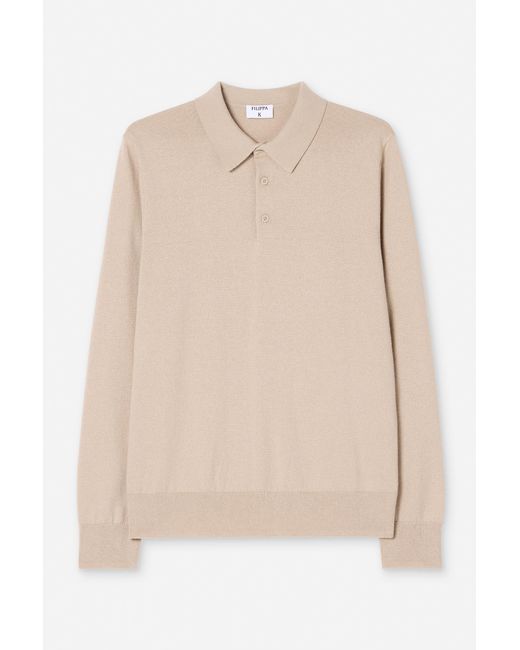 Filippa K Natural Knitted Polo Shirt for men