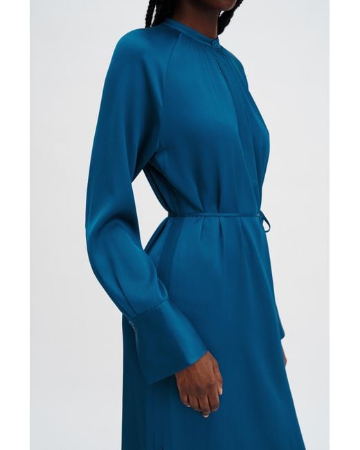 Filippa K Blue Gathered Raglan Dress