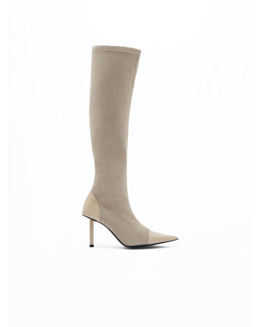 Filippa K Natural Pointy Kitten Stretch Denim Bootie