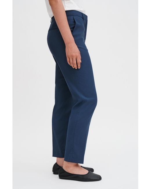Filippa K Blue Emma Cropped Cool Wool Trouser