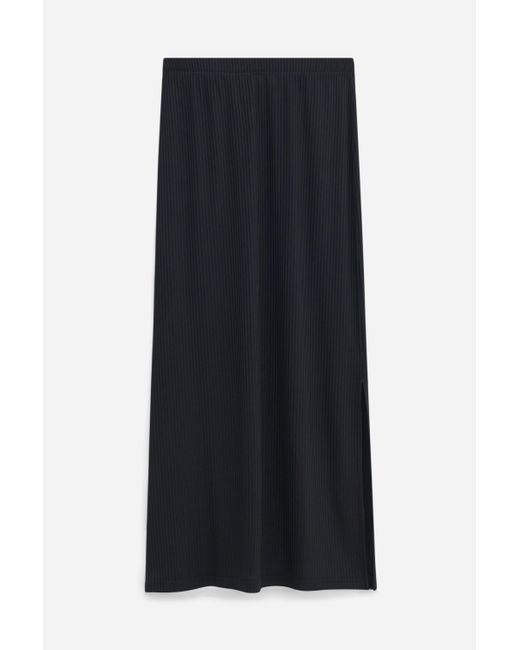 Filippa K Blue Shiny Rib Maxi Skirt