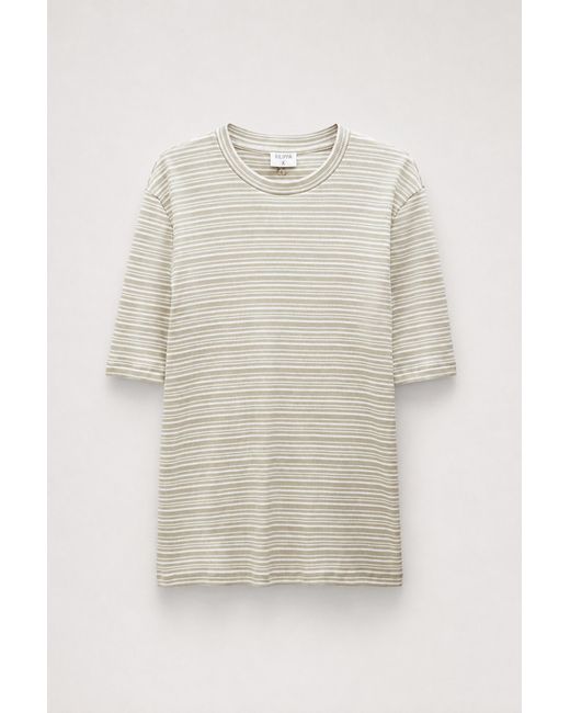 Filippa K White Striped Rib Tee for men