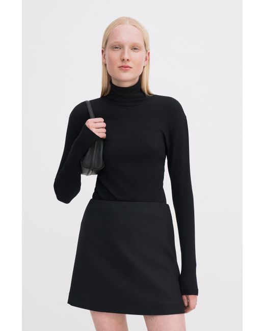 Filippa K Black Wool Mini Skirt