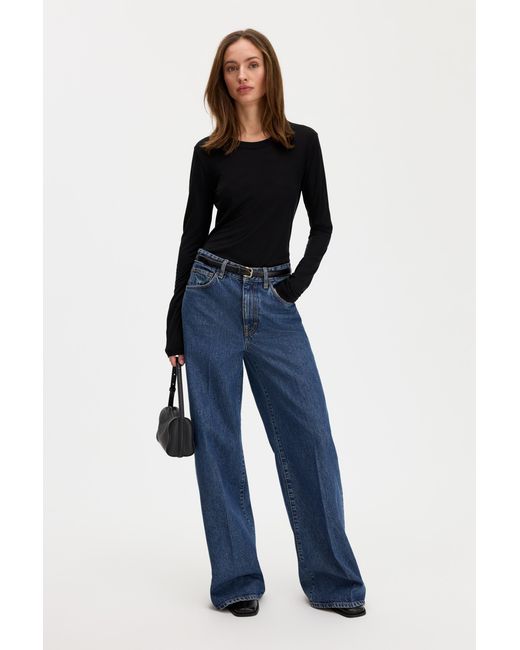 Filippa K Black Scooped Longsleeve Top