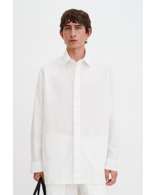 Filippa K White Rolled Sleeve Cotton Shirt for men