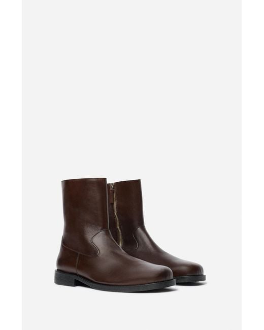 Filippa K Brown Leather Ankle Boot for men