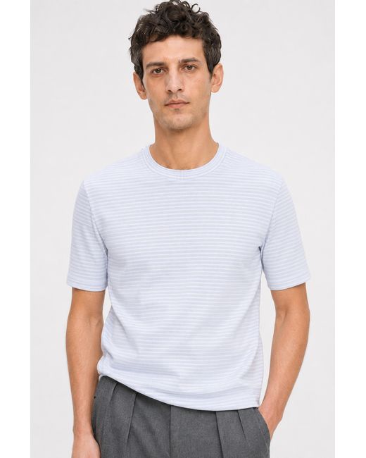 Filippa K White Striped Rib Tee for men