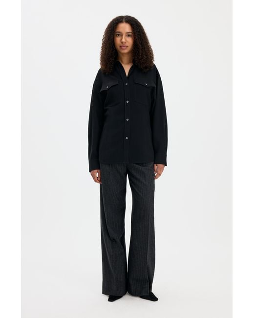 Filippa K Black Draped Hourglass Overshirt