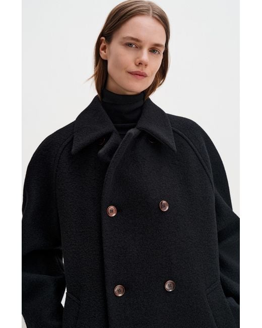 Filippa K Blue Boiled Wool Peacoat