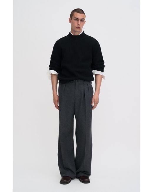 Filippa K Blue Ribbed Wool Mockneck Sweater for men