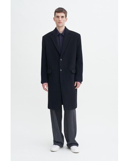 Filippa K Blue Relaxed Wool Crombie Coat for men