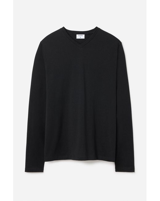 Filippa K Blue Cotton Jersey V-Neck Tee for men