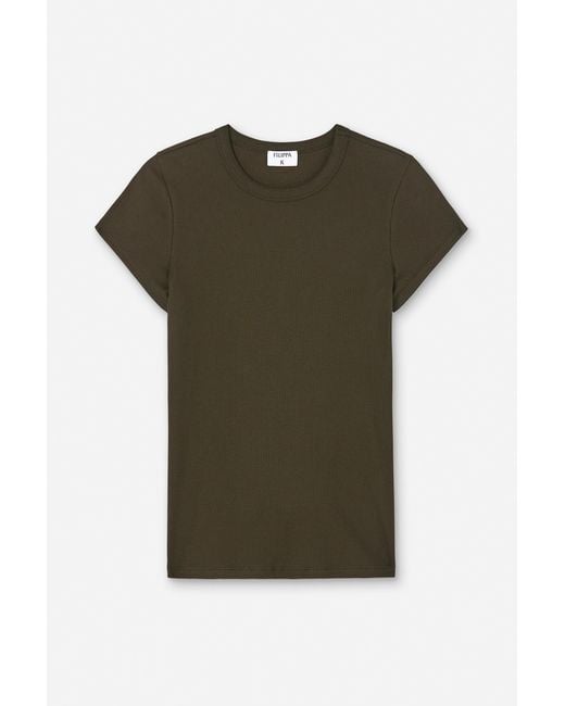 Filippa K Black Fine Rib Tee