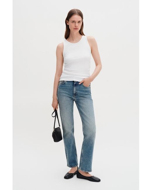 Filippa K White Fine Rib Tank