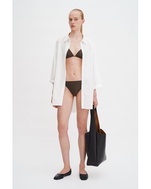Filippa K White Gathered Back Bikini Top