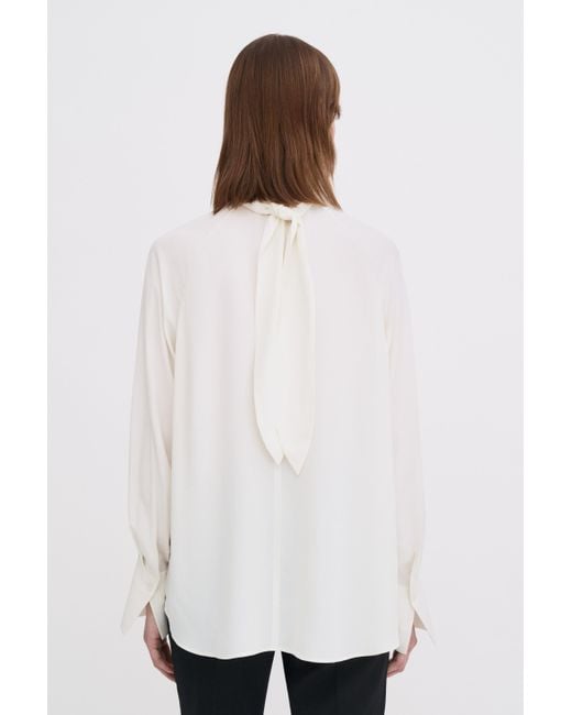 Filippa K White Tie Neck Blouse