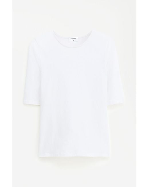Filippa K White Cotton Stretch Elbow Sleeve