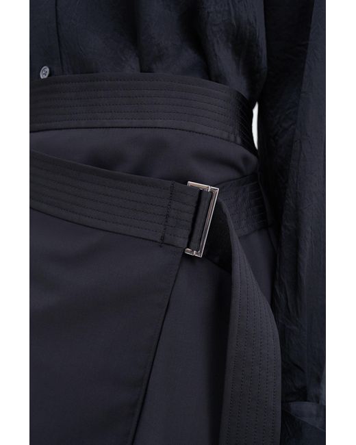 Filippa K Blue Belted Wool Wrap Skirt