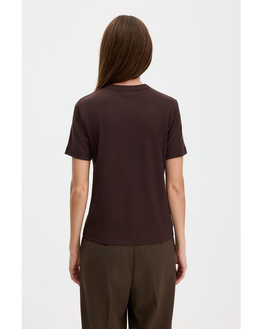 Filippa K Brown Soft Rib Tee