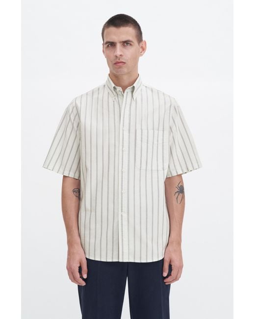 Filippa K Blue Striped Oxford Shirt for men