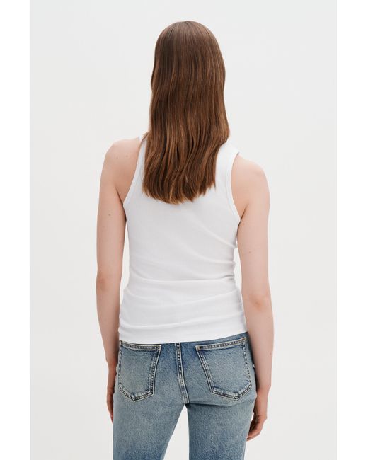 Filippa K White Fine Rib Tank