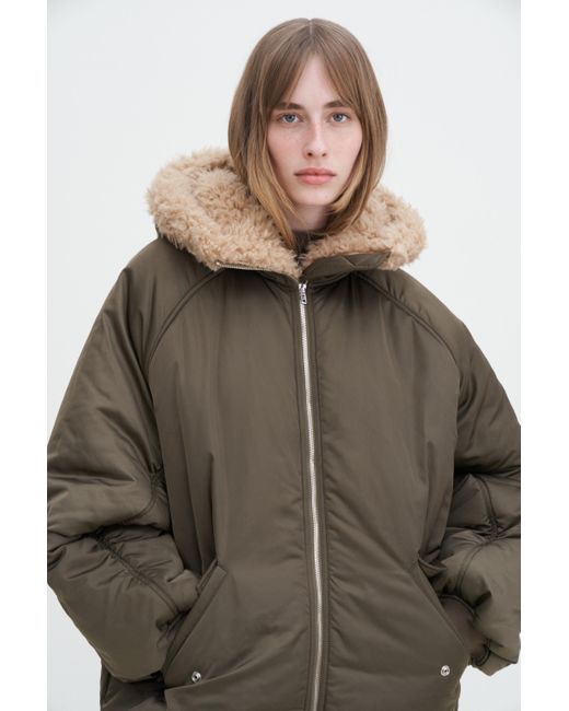 Filippa K Green Hooded Bomber Jacket