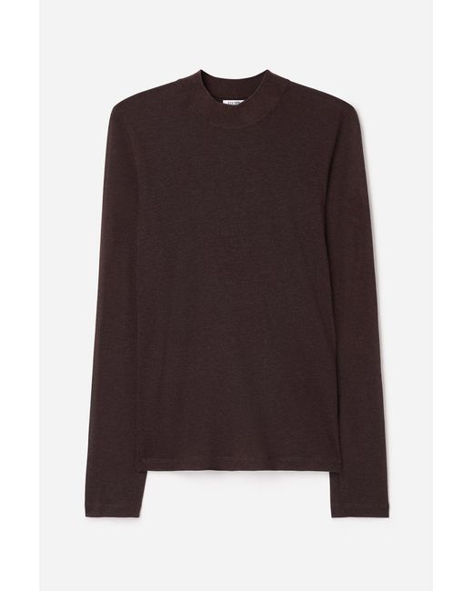 Filippa K Brown Lyocell Cashmere Mock Neck Top