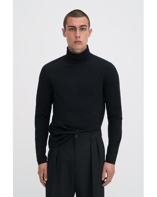 Filippa K Blue Organic Cotton Stretch Turtlen for men