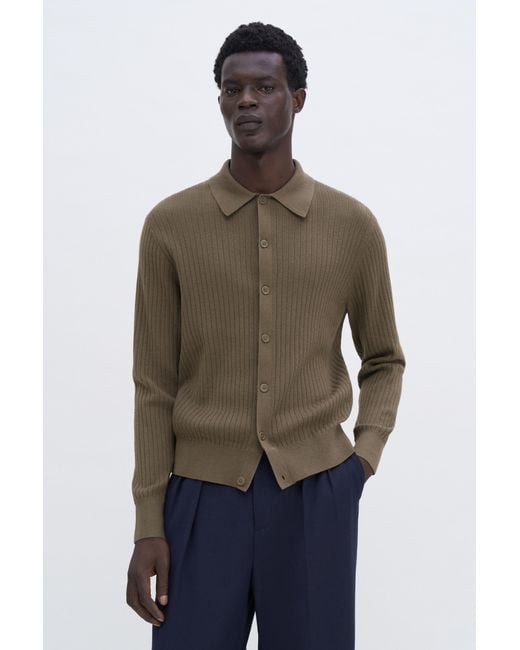 Filippa K Green Cotton Merino Knit Shirt for men