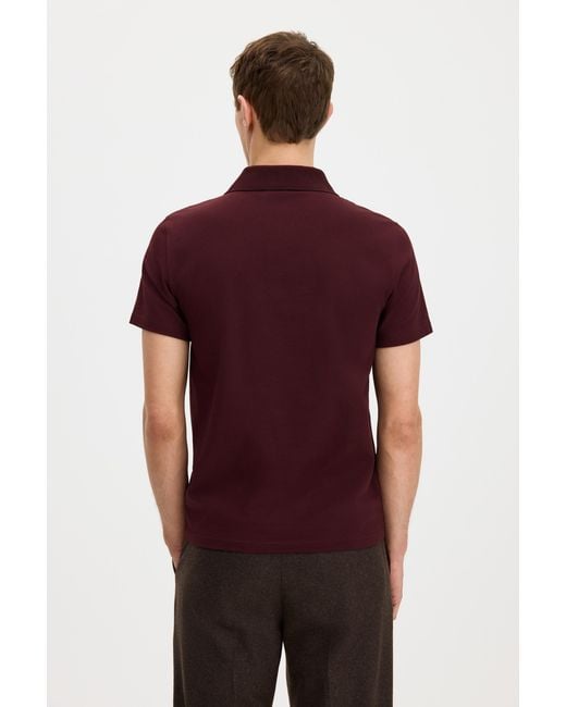 Filippa K Red Stretch Cotton Polo T-Shirt for men
