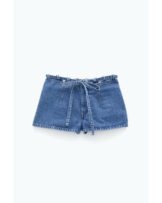 Filippa K Blue Lace Waist Denim Shorts