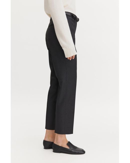 Filippa K Blue Emma Cropped Cool Wool Trousers