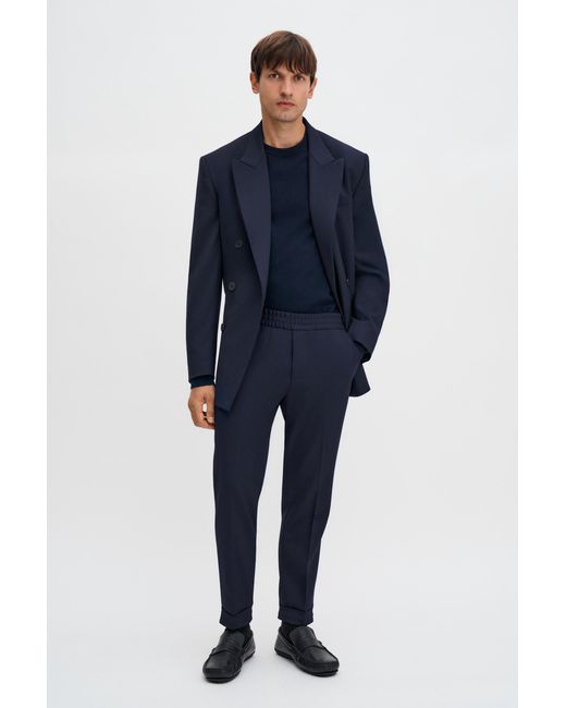 Filippa K Blue Terry Cropped Trousers for men