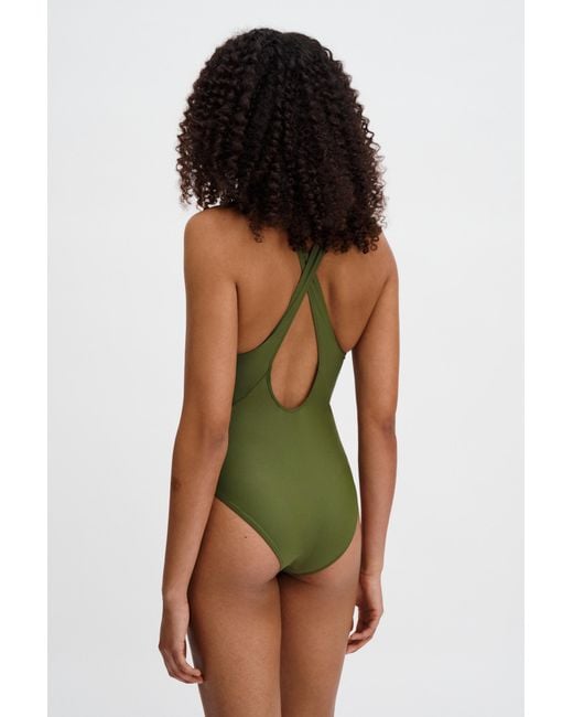 Filippa K Green Cross-Back Swimsuit