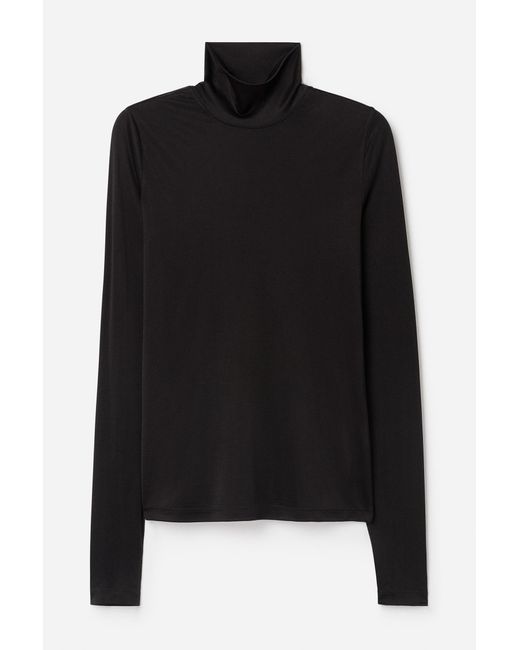 Filippa K Blue Fitted Jersey Turtleneck
