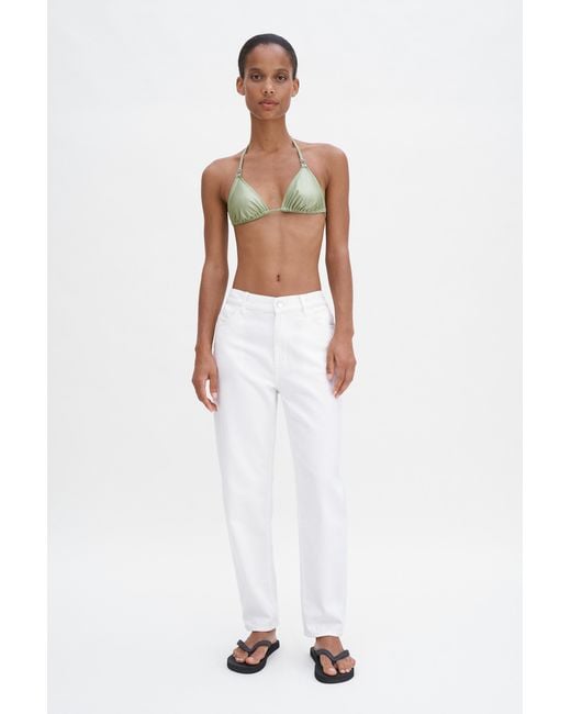 Filippa K White Triangle Bikini Top
