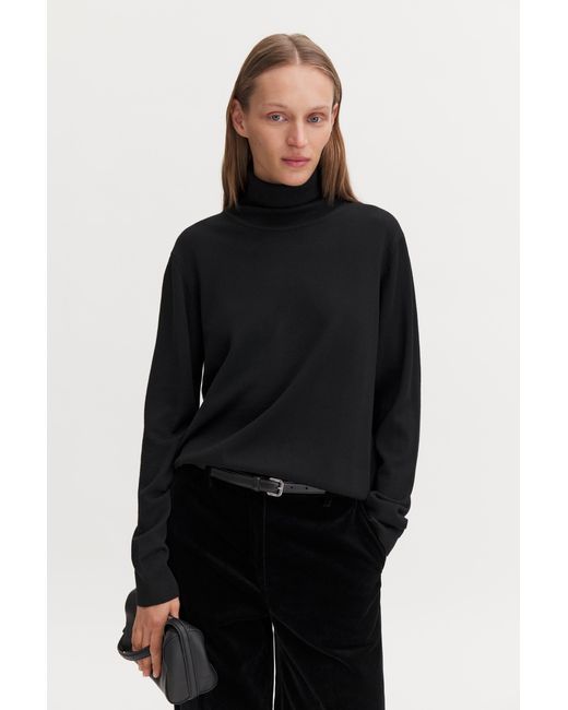 Filippa K Black Merino Turtleneck Sweater
