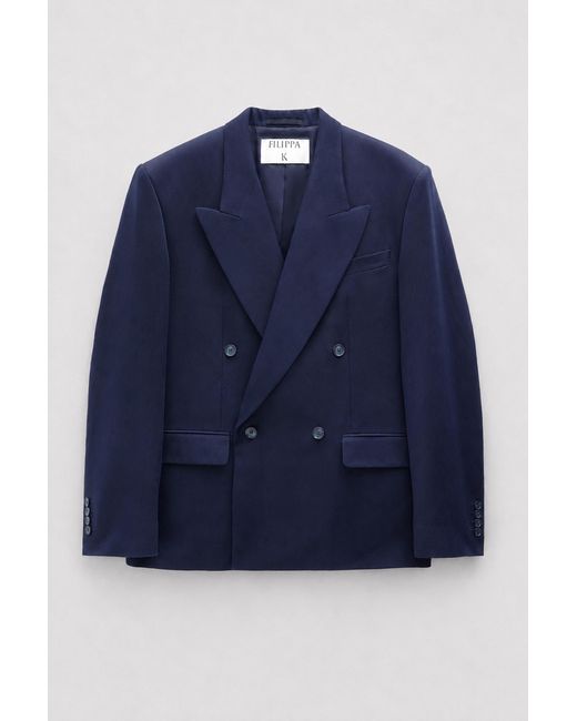 Filippa K Blue Boxy Linen Blazer for men