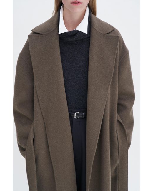 Filippa K Black Belted Double Face Wool Coat